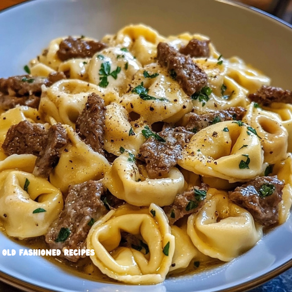 Philly Cheesesteak Tortellini Pasta 🧀