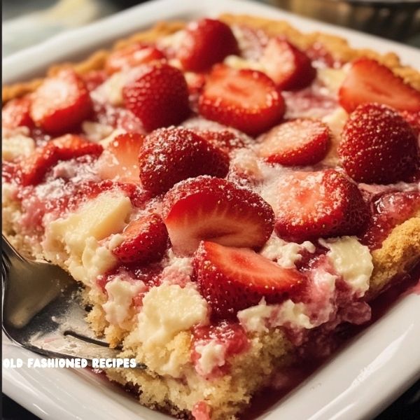 🍓 Strawberry Cheesecake Dump Cake 🍰