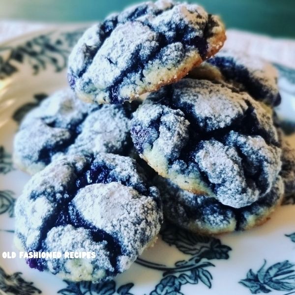 💙 Festive Blueberry Crinkle Cookies with Lemon Zest 🍋