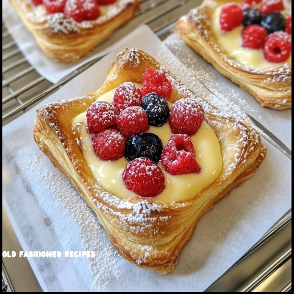 🍓 Berry Custard Pastries with Italian Crema Pasticcera 🥐