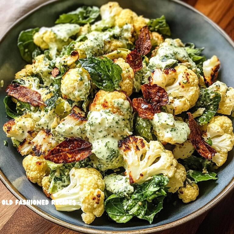 Roasted Cauliflower Green Goddess Salad