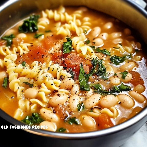 Hearty Italian White Bean Soup With Pasta