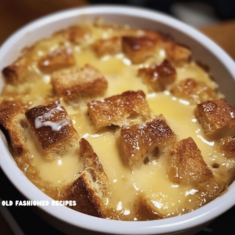 Grandma’s Old-Fashioned Bread Pudding with Vanilla Sauce 