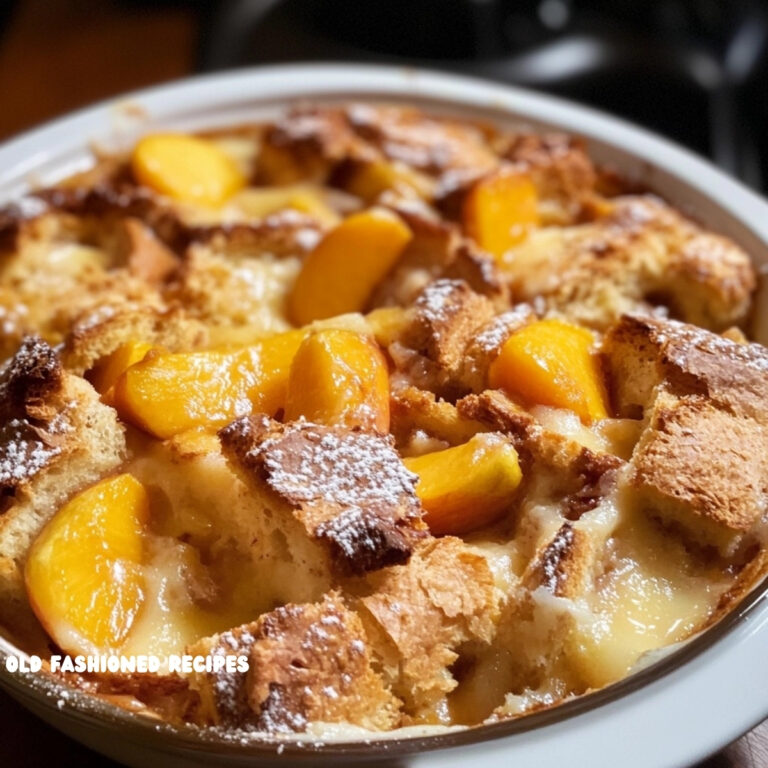 Easy Peach Bread Pudding 