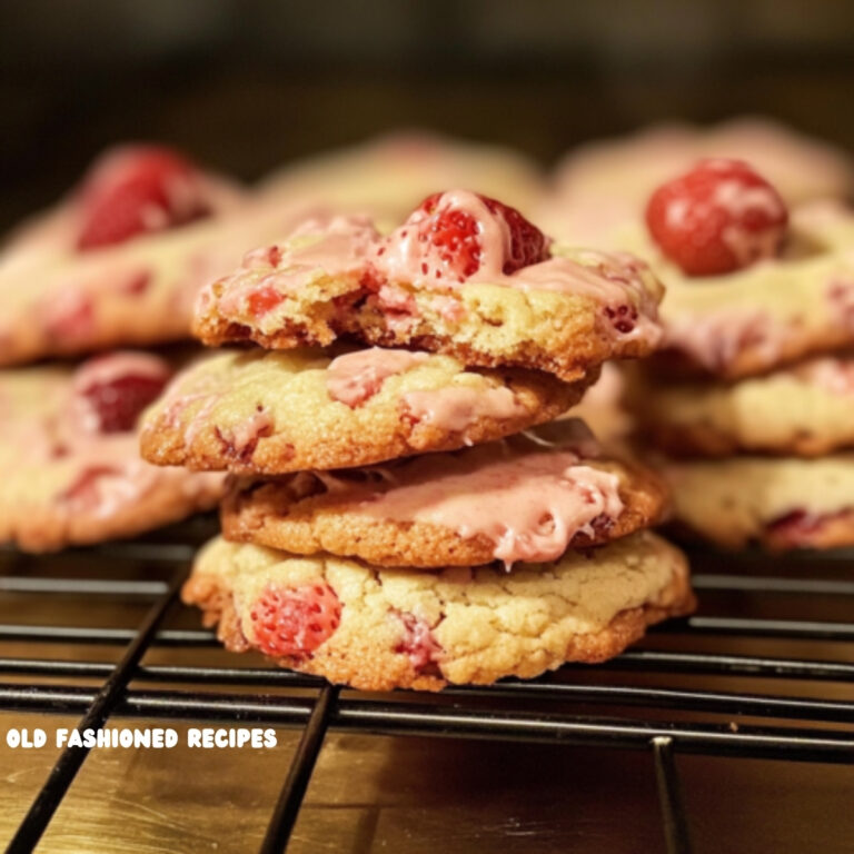 Strawberry Cake Mix Cookies with Strawberry