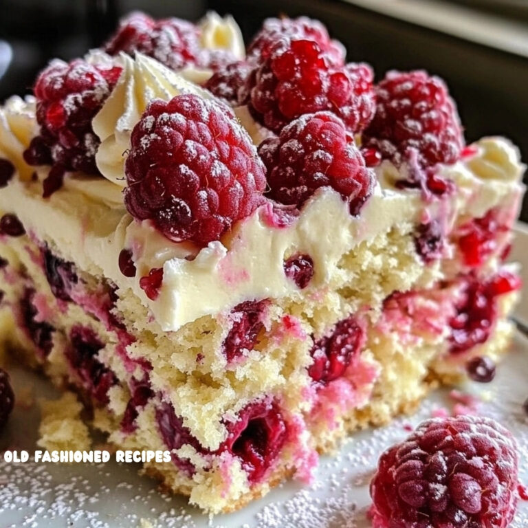 White Chocolate Raspberry Poke Cake