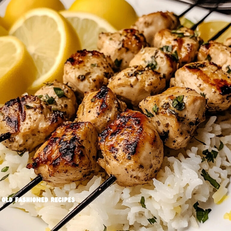 Greek Chicken Souvlaki with Lemon Rice