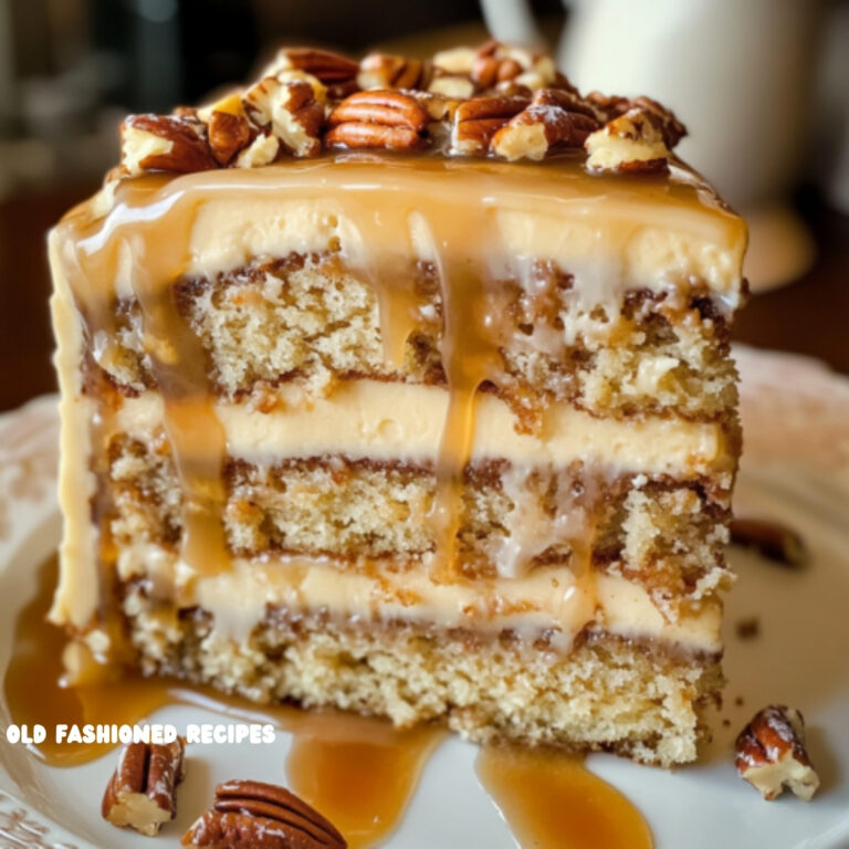 Banana Pecan Caramel Layer Cake