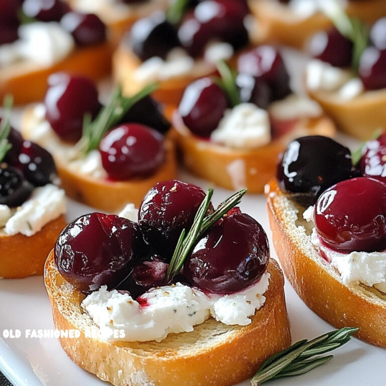 Cherry Goat Cheese crostini