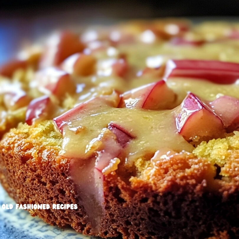 Rhubarb Cake with Butter Sauce