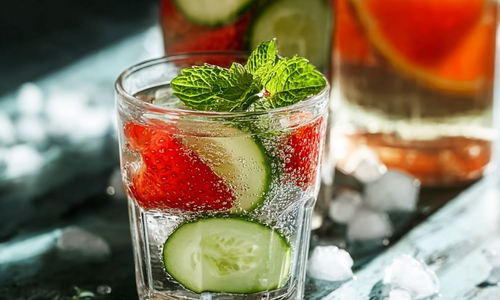 Refreshing summer drinks with fruits